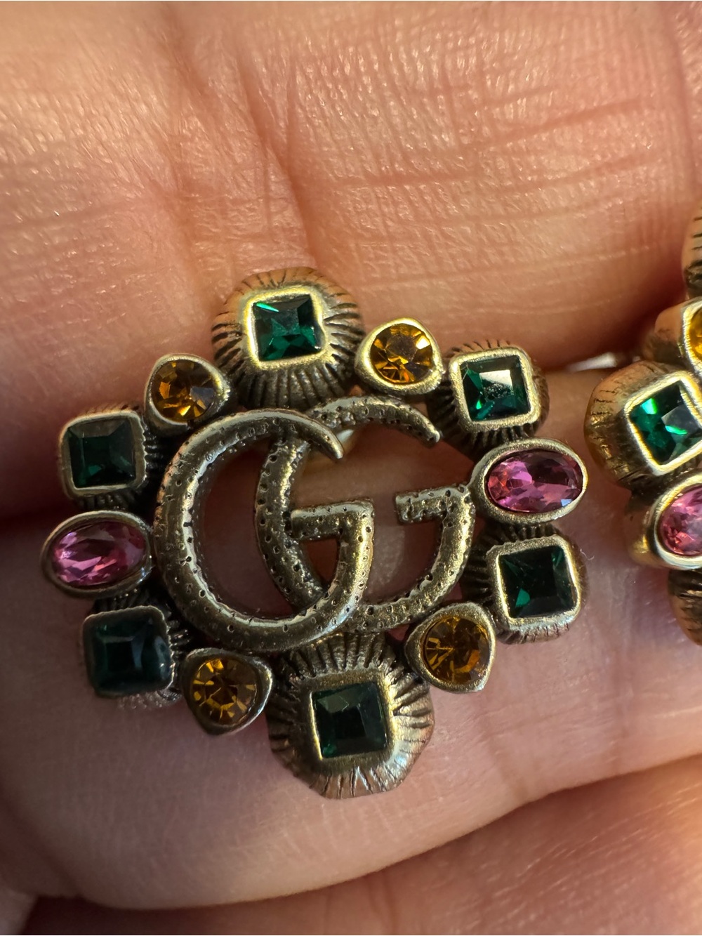 Crystal Embellished Stud Earrings - Multicolor
